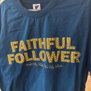 Blue faithful follower gem tee